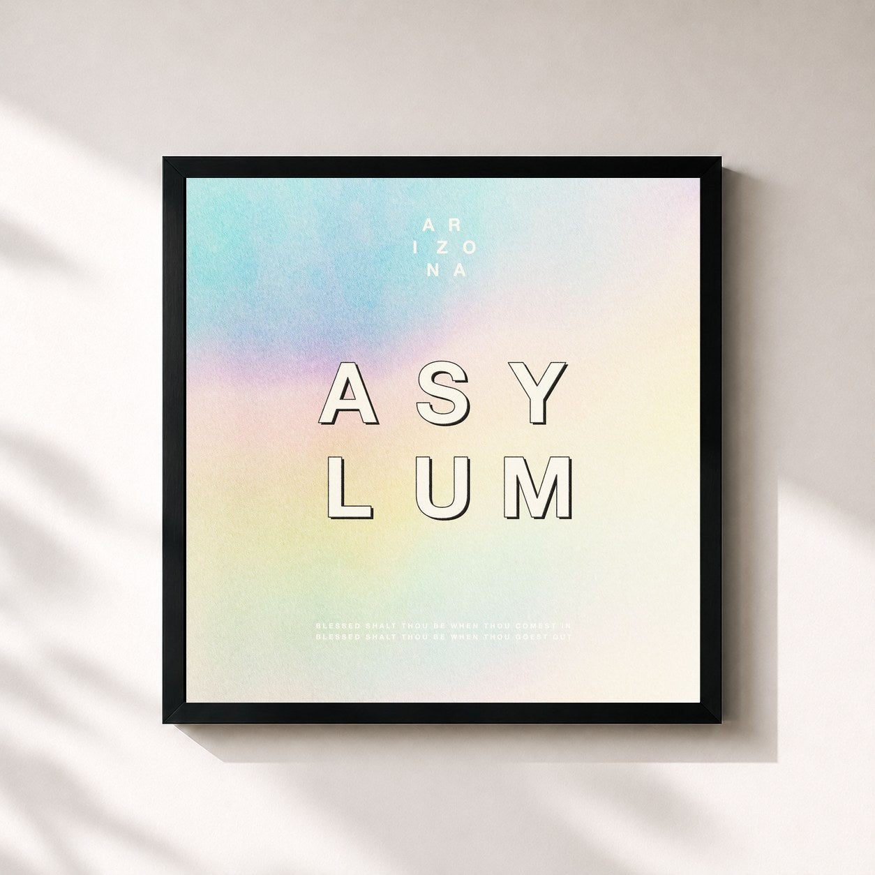 #noir Tableau carré de l'album ASYLUM de A R I Z O N A, cadre noir 32x32 cm