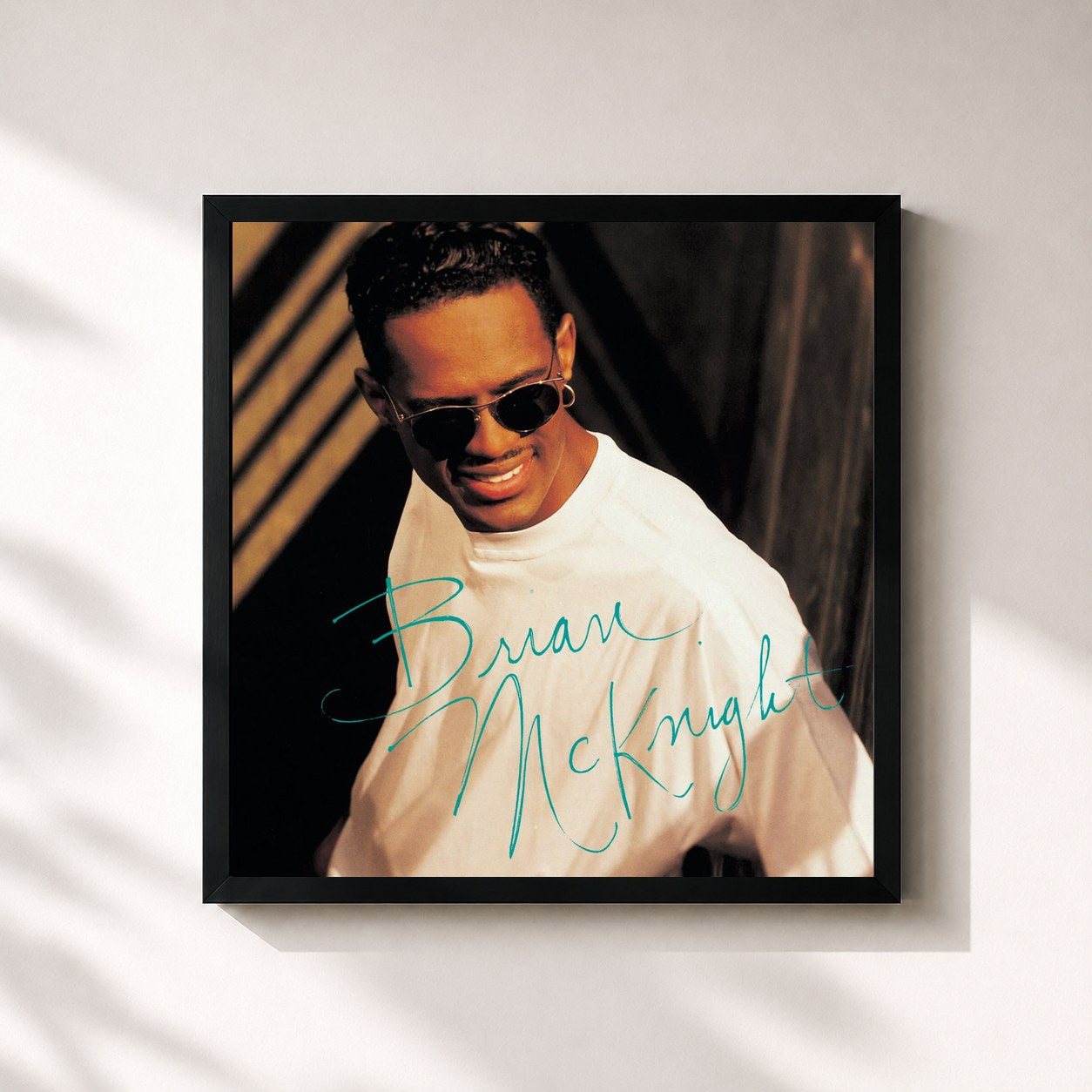 #noir Tableau carré de l'album Brian McKnight de Brian McKnight, cadre noir 32x32 cm