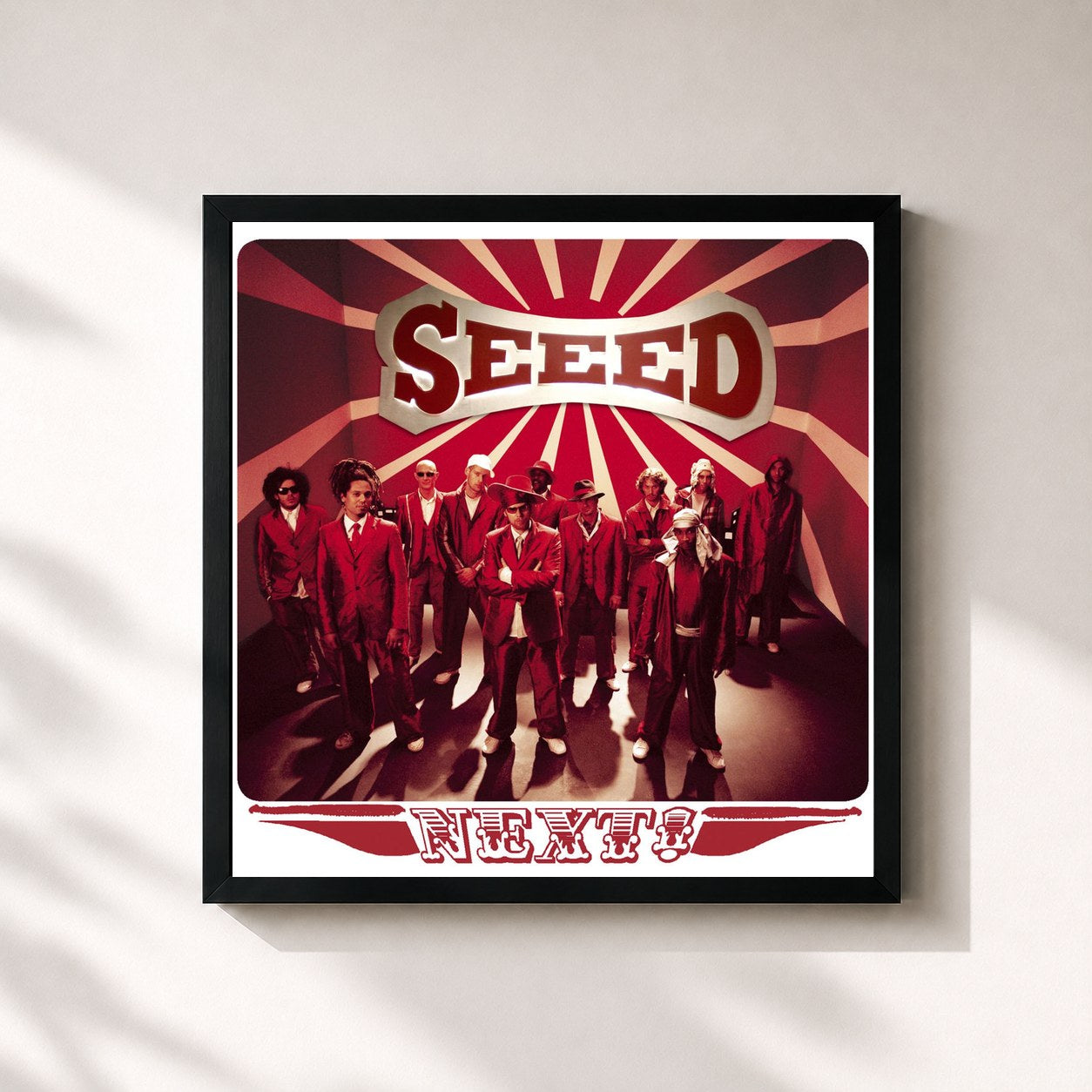 #noir Tableau carré de l'album Next! (International Version) de Seeed, cadre noir 32x32 cm