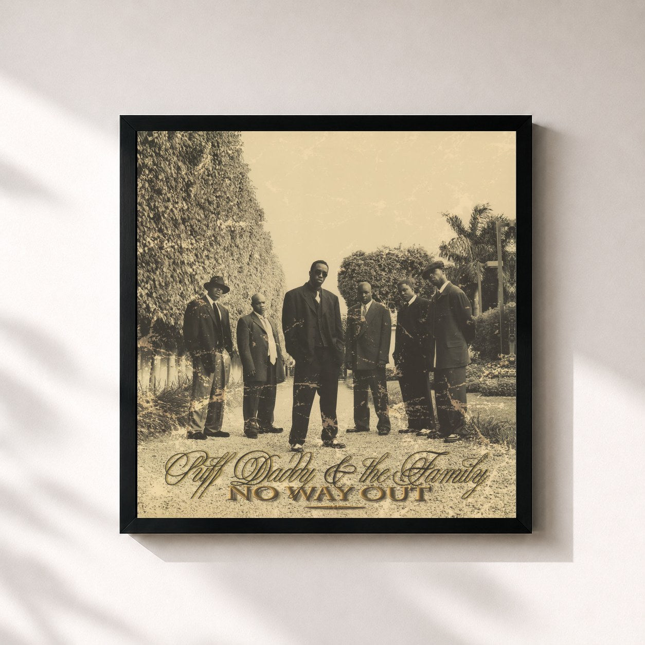 #noir Tableau carré de l'album No Way Out (25th Anniversary Expanded Edition) de Diddy, cadre noir 32x32 cm