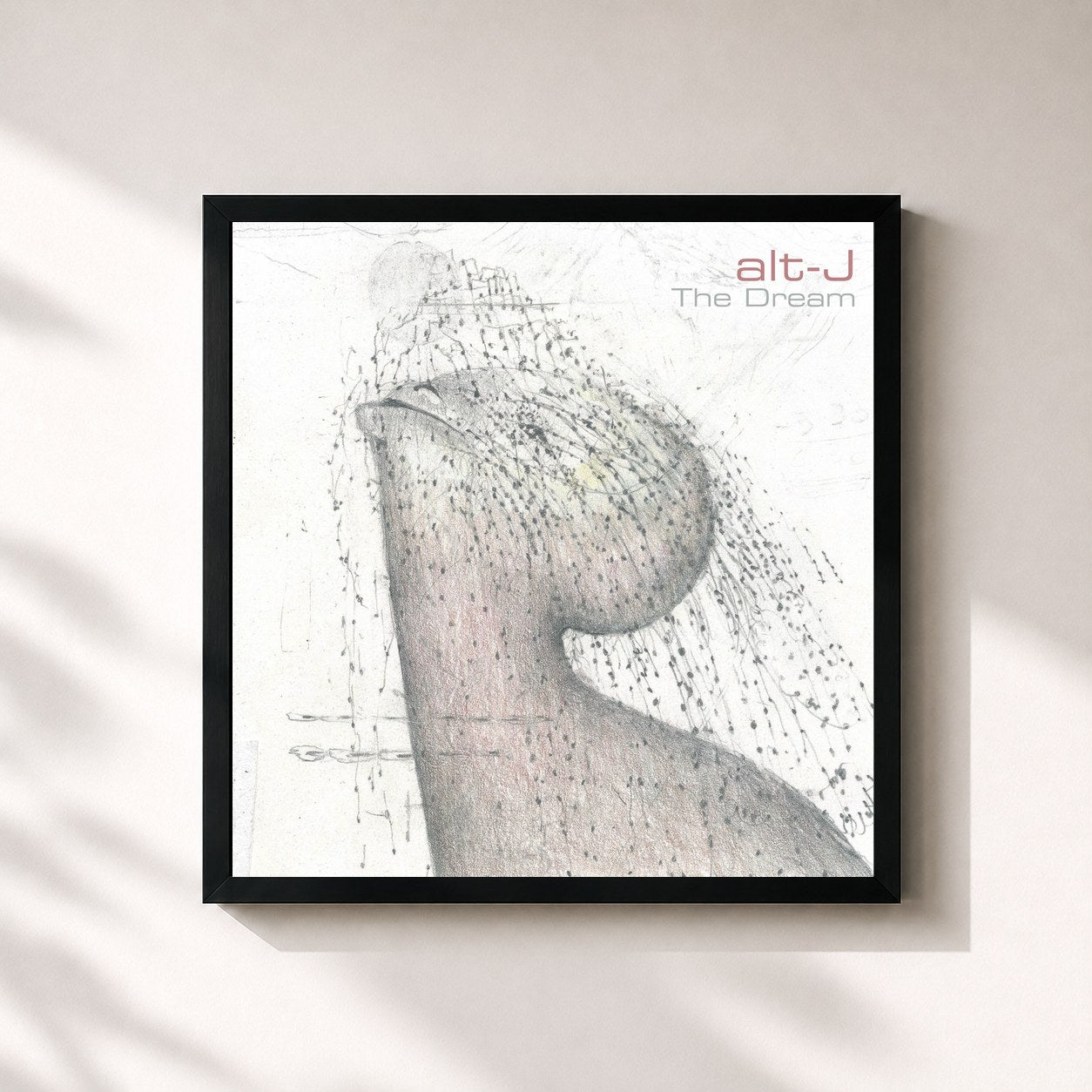 #noir Tableau carré de l'album The Dream de alt-J, cadre noir 32x32 cm