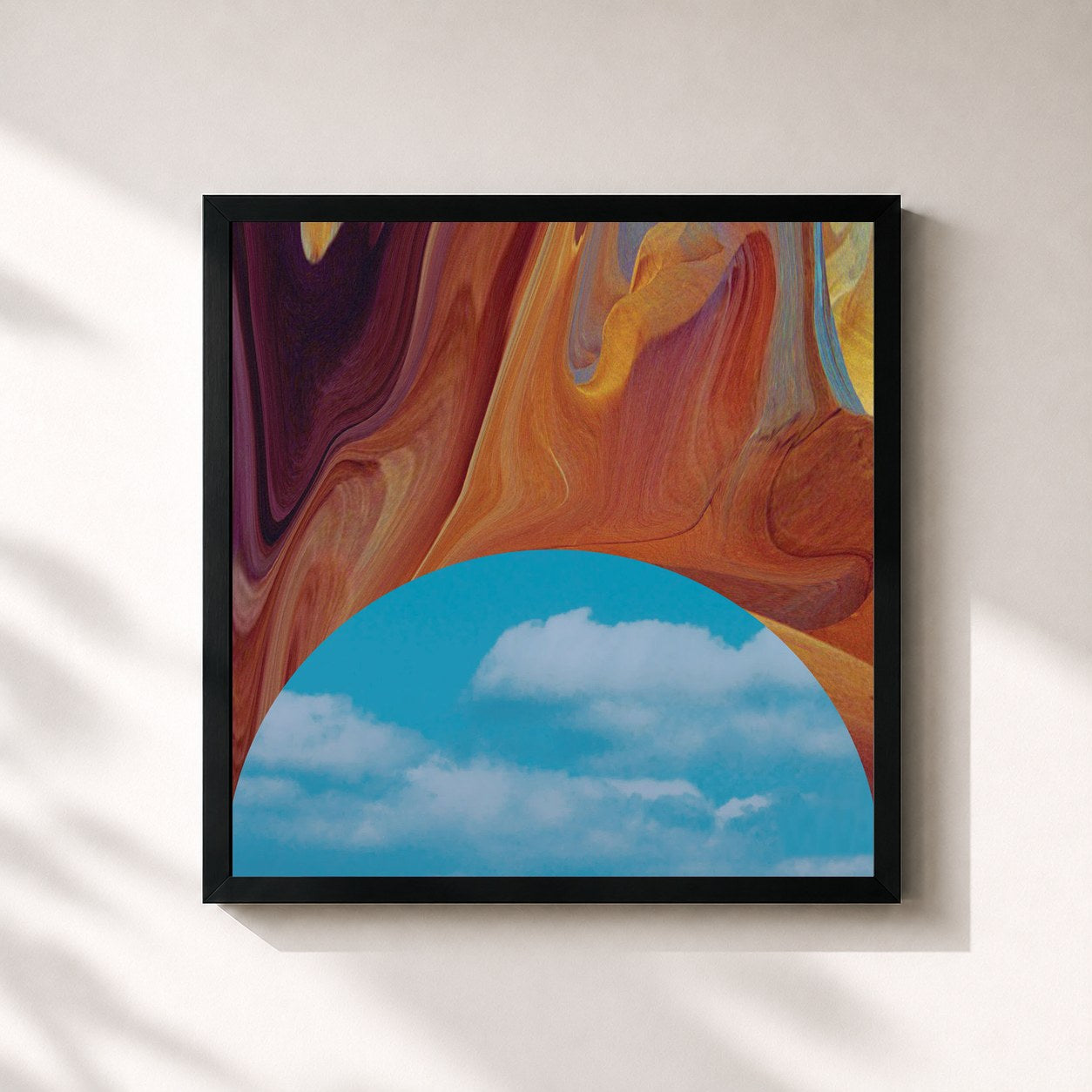 #noir Tableau carré de l'album Echolocations: Canyon de Andrew Bird, cadre noir 32x32 cm