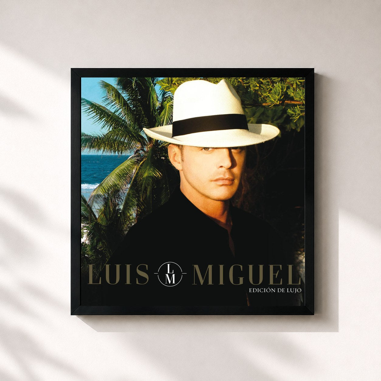#noir Tableau carré de l'album Luis Miguel (Edición De Lujo) de Luis Miguel, cadre noir 32x32 cm