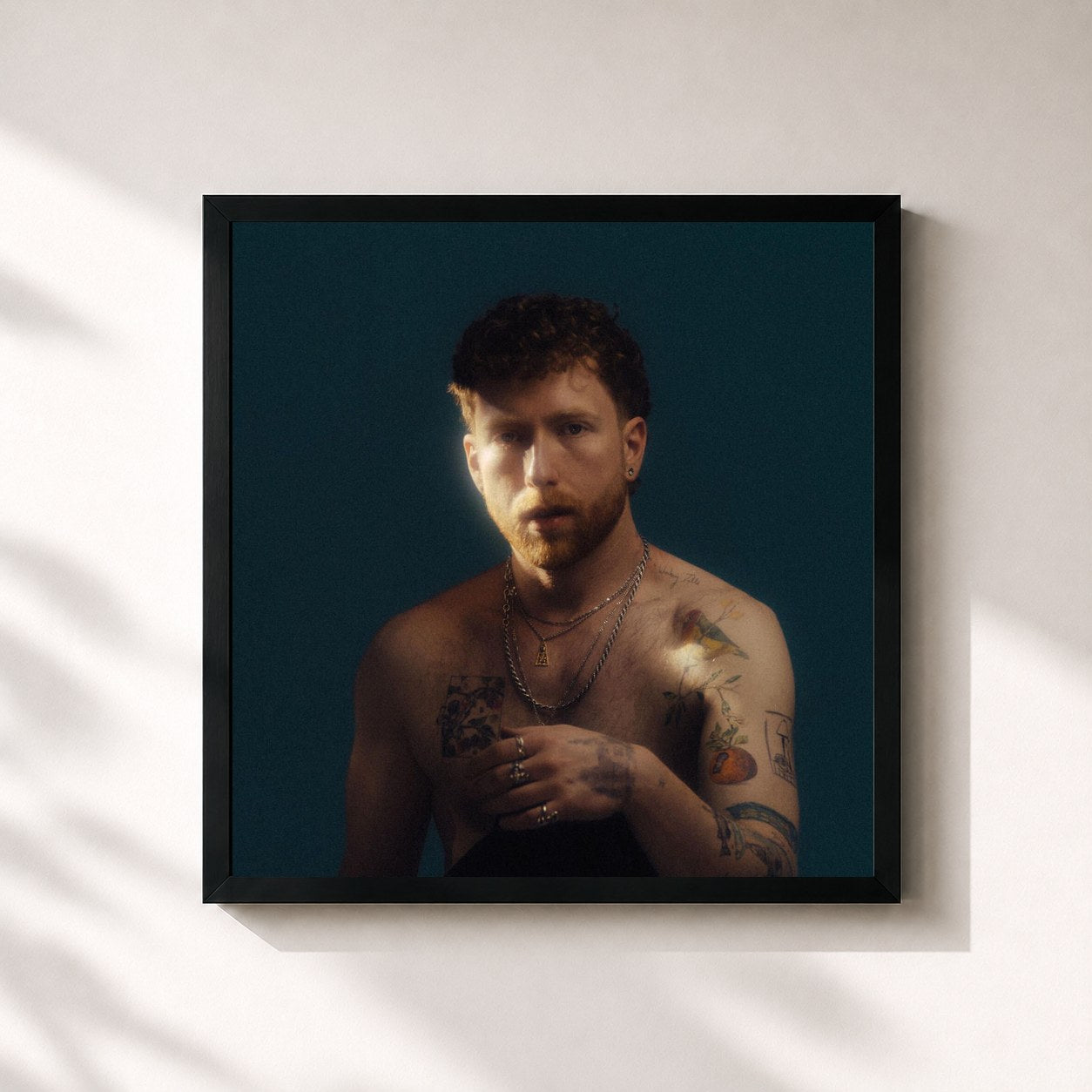 #noir Tableau carré de l'album Make Yourself At Home de JP Saxe, cadre noir 32x32 cm