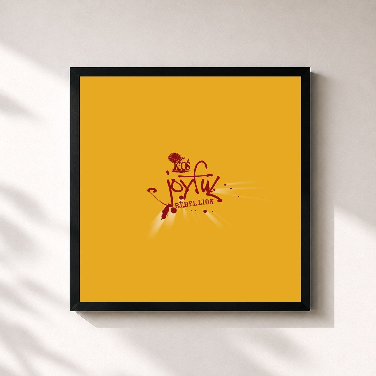 #noir Tableau carré de l'album Joyful Rebellion de k-os, cadre noir 32x32 cm