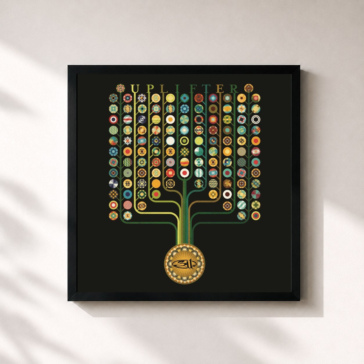#noir Tableau carré de l'album Uplifter de 311, cadre noir 32x32 cm