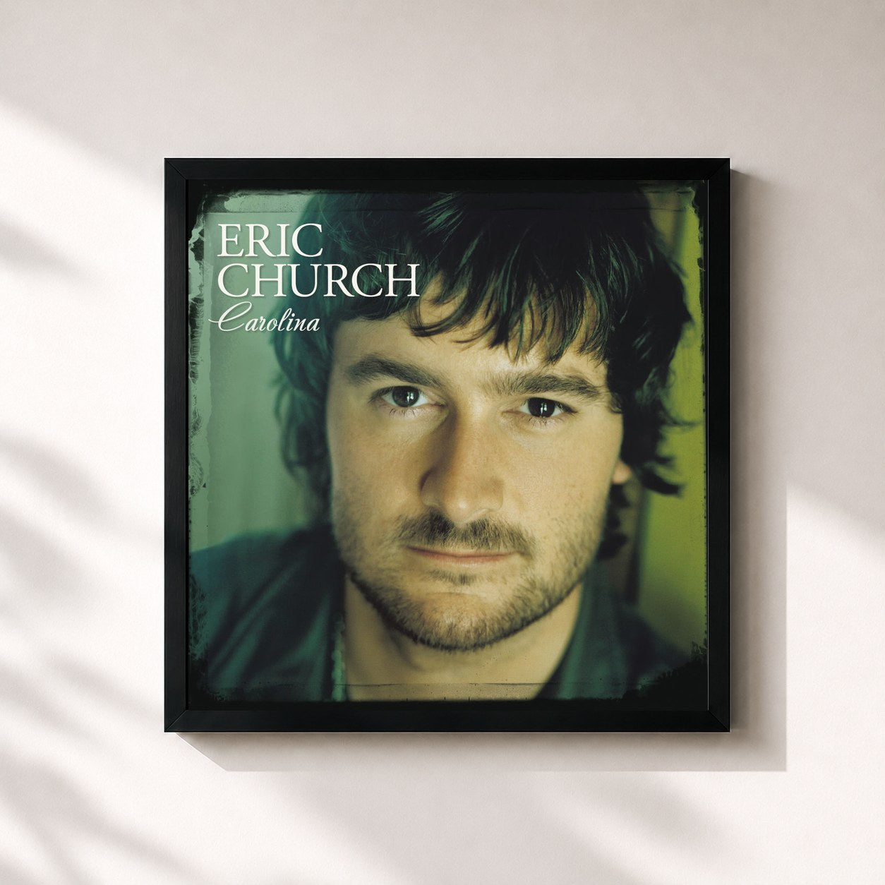#noir Tableau carré de l'album Carolina de Eric Church, cadre noir 32x32 cm