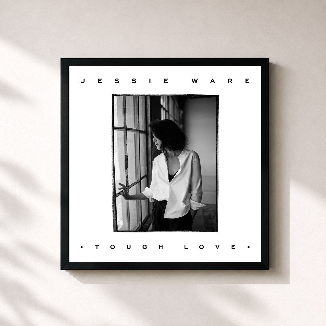 #noir Tableau carré de l'album Tough Love de Jessie Ware, cadre noir 32x32 cm