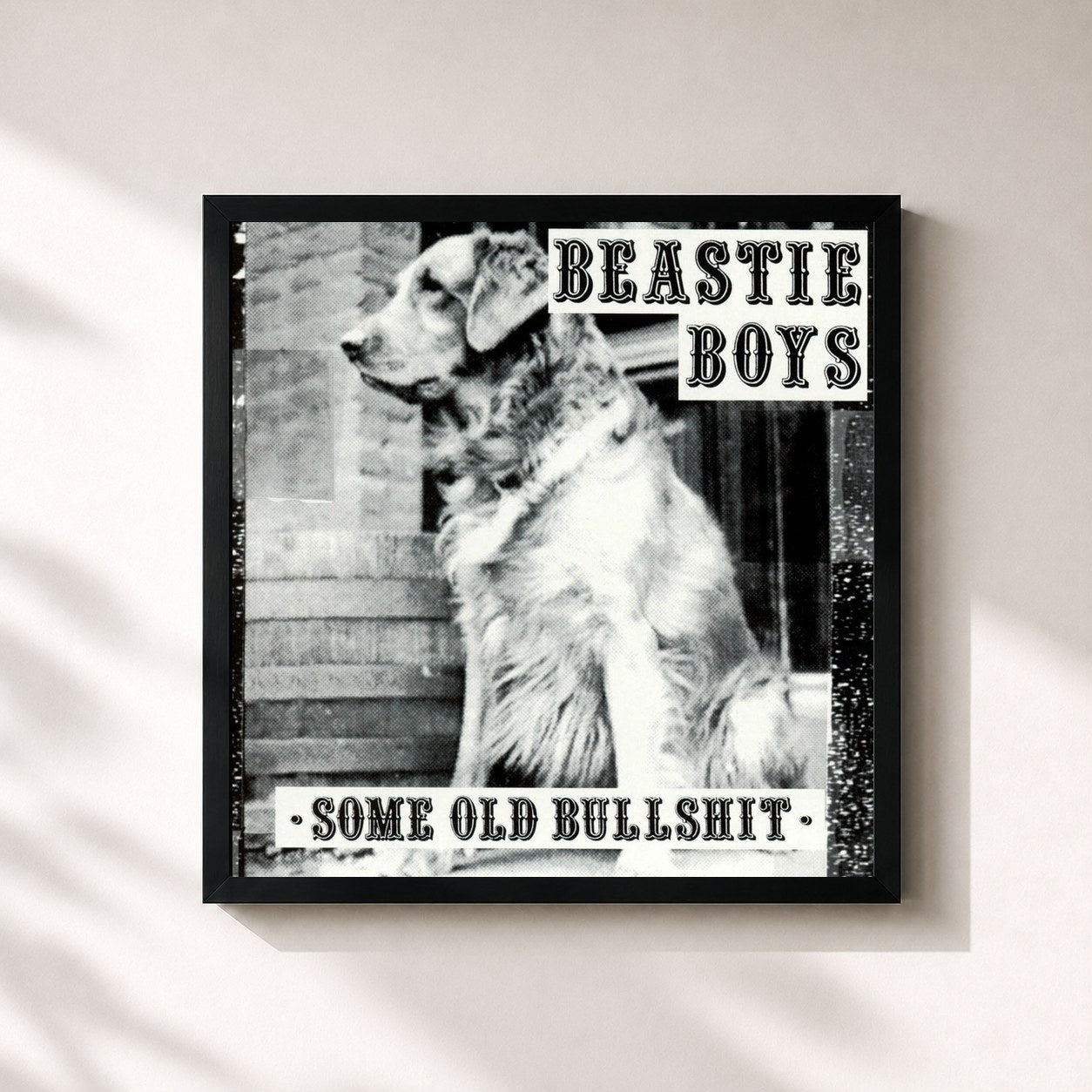#noir Tableau carré de l'album Some Old Bullshit de Beastie Boys, cadre noir 32x32 cm