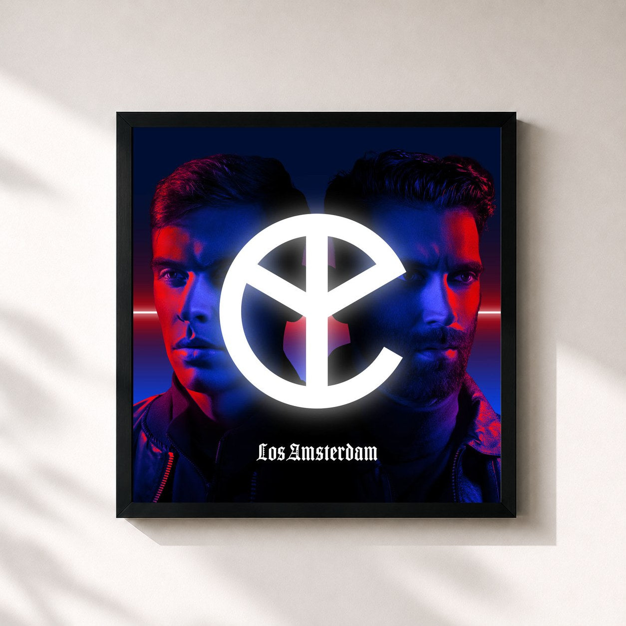 #noir Tableau carré de l'album Los Amsterdam de Yellow Claw, cadre noir 32x32 cm