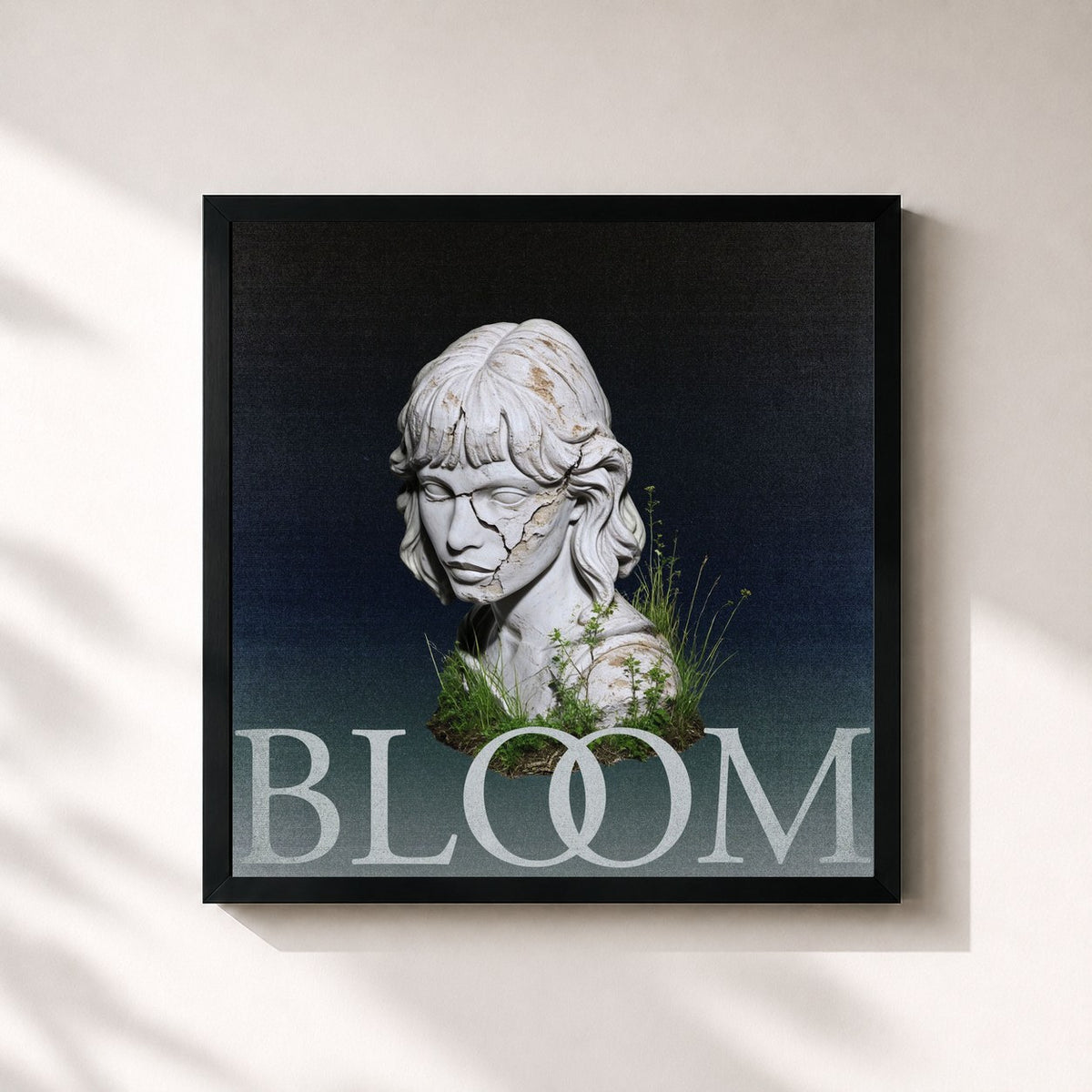 #noir Tableau carré de l'album Bloom de Winona Oak, cadre noir 32x32 cm