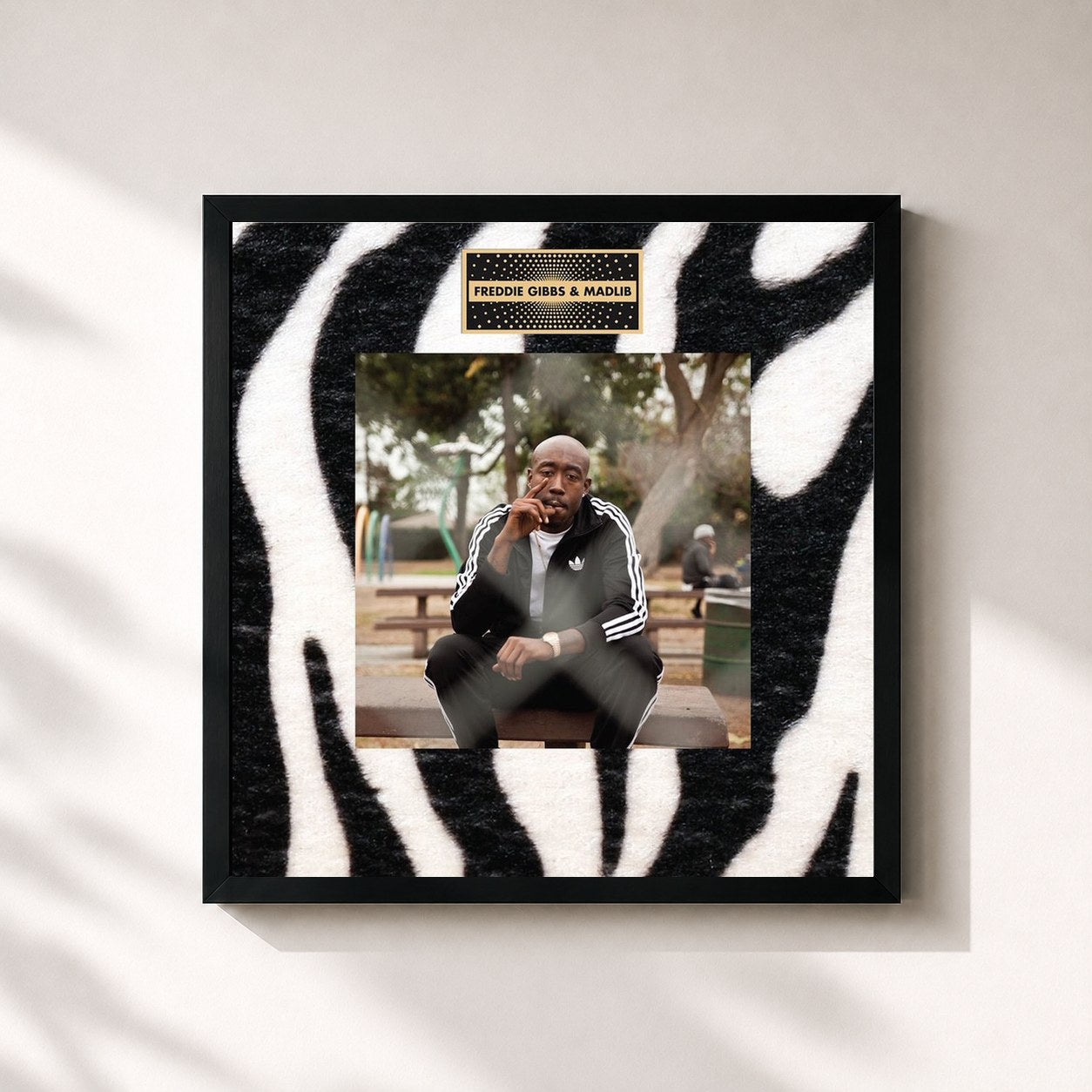 #noir Tableau carré de l'album Piñata (Alex Goose Remix) de Freddie Gibbs, cadre noir 32x32 cm