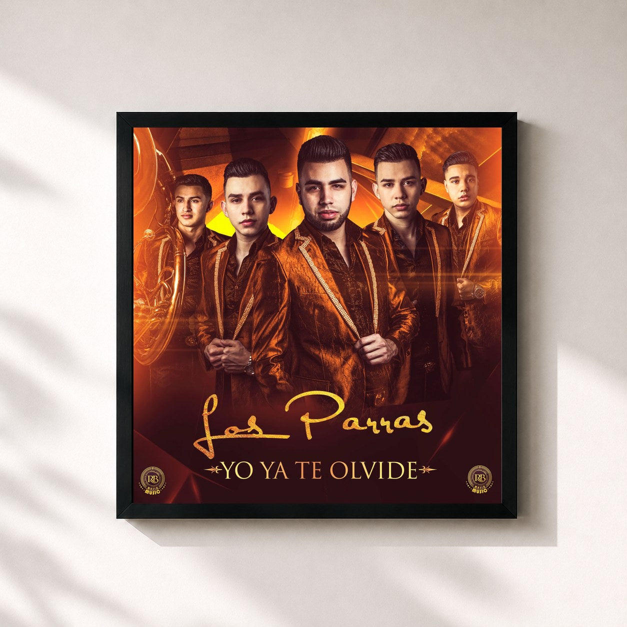 #noir Tableau carré de l'album Yo Ya Te Olvide de Los Parras, cadre noir 32x32 cm
