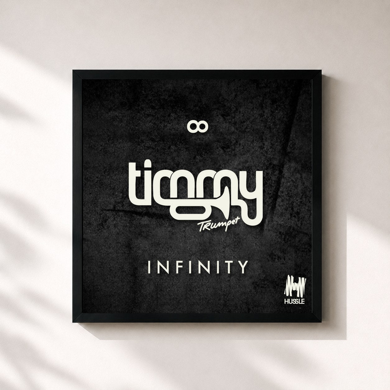 #noir Tableau carré de l'album Infinity de Timmy Trumpet, cadre noir 32x32 cm