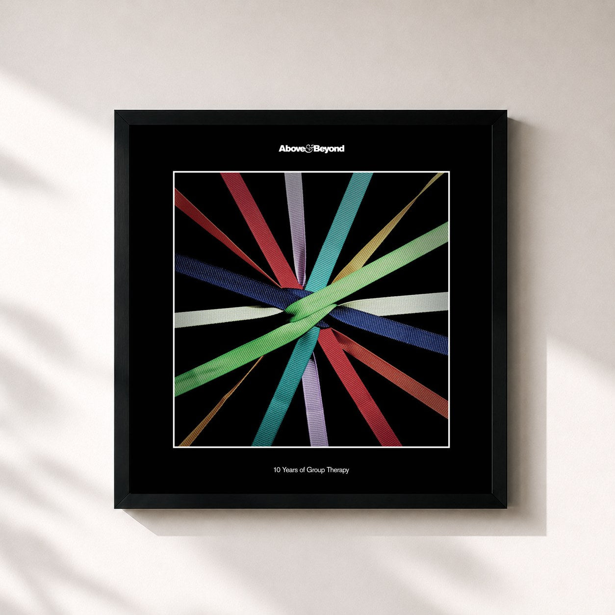 #noir Tableau carré de l'album 10 Years of Group Therapy de Above & Beyond, cadre noir 32x32 cm
