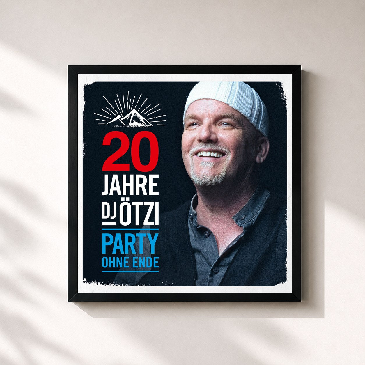 #noir Tableau carré de l'album 20 Jahre DJ Ötzi - Party ohne Ende de DJ Ötzi, cadre noir 32x32 cm