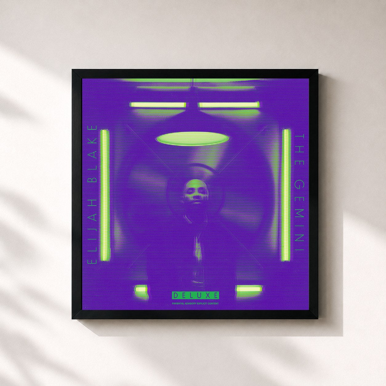 #noir Tableau carré de l'album THE GEMINI (Deluxe) de Elijah Blake, cadre noir 32x32 cm