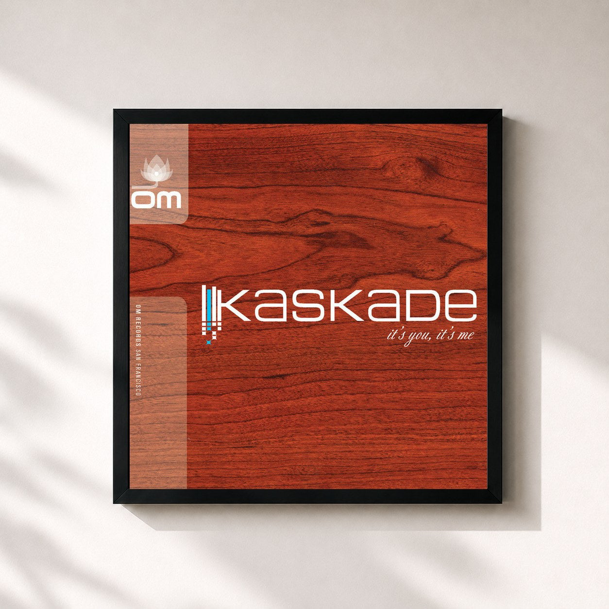 #noir Tableau carré de l'album It's You, It's Me de Kaskade, cadre noir 32x32 cm