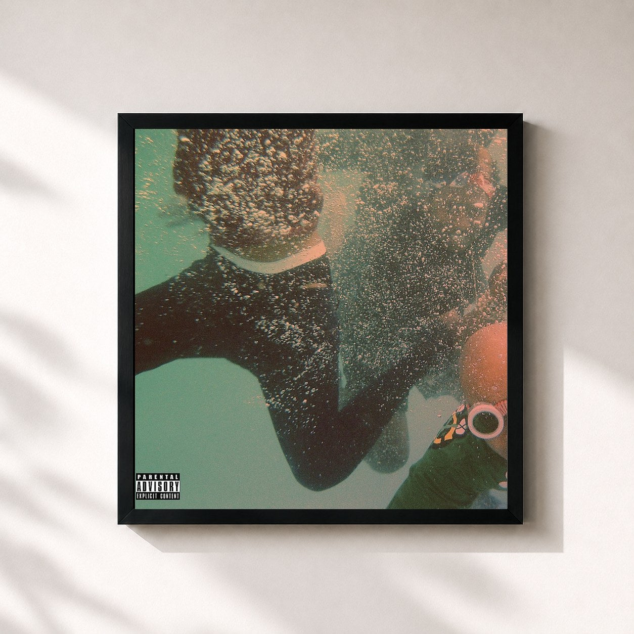 #noir Tableau carré de l'album Feel Good de The Internet, cadre noir 32x32 cm