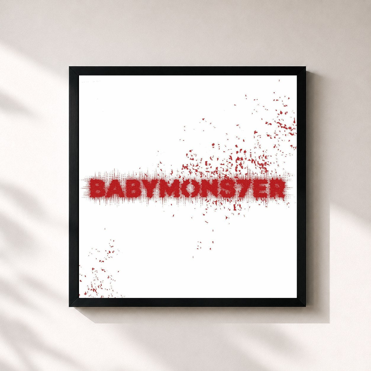 #noir Tableau carré de l'album BABYMONS7ER de BABYMONSTER, cadre noir 32x32 cm