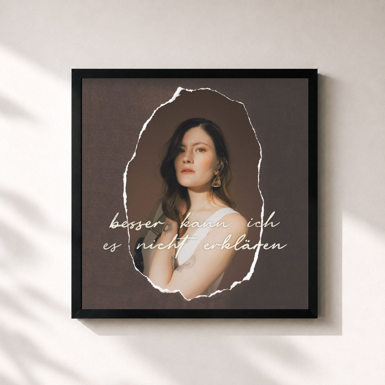 #noir Tableau carré de l'album Besser kann ich es nicht erklären (Deluxe) de Madeline Juno, cadre noir 32x32 cm
