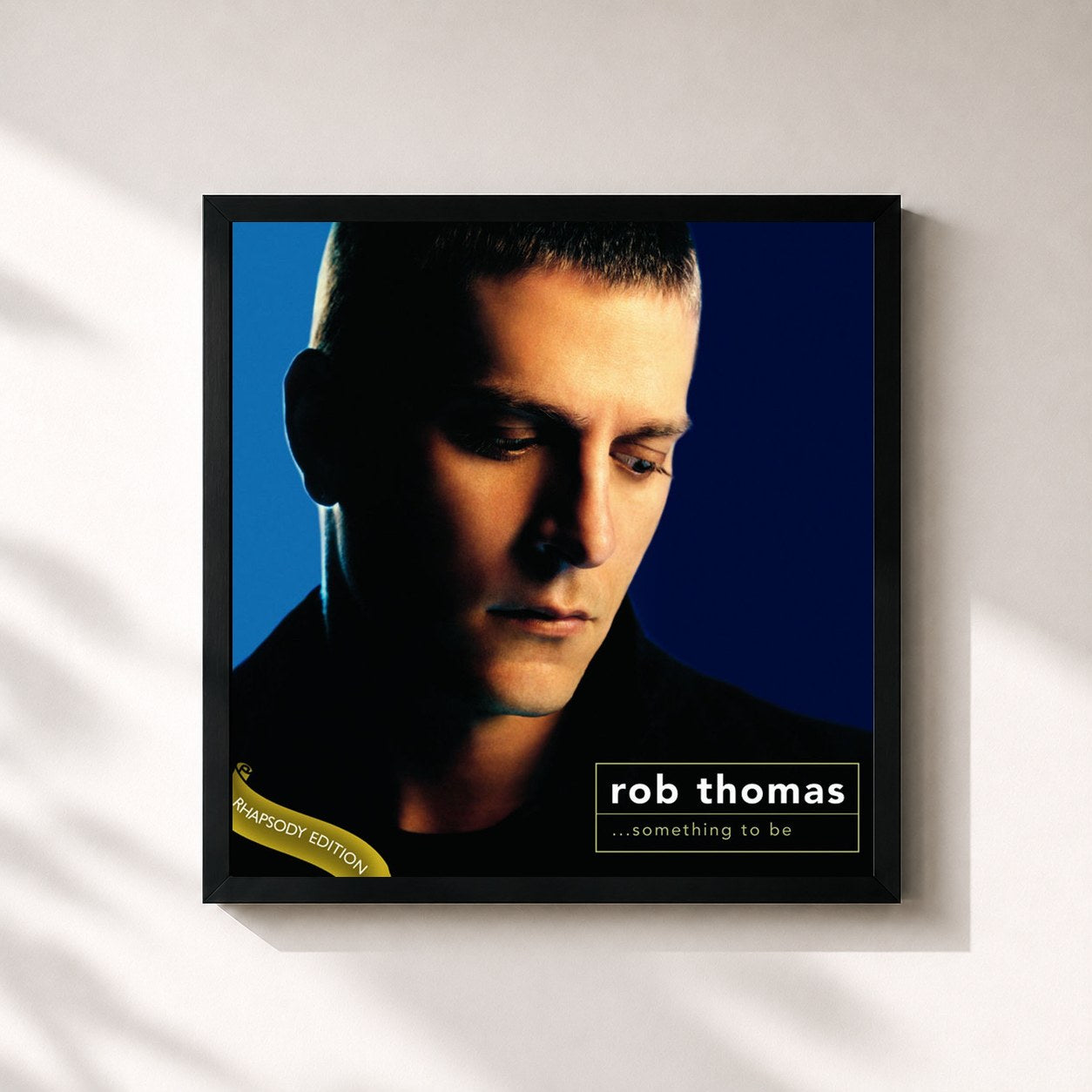 #noir Tableau carré de l'album Something to Be de Rob Thomas, cadre noir 32x32 cm
