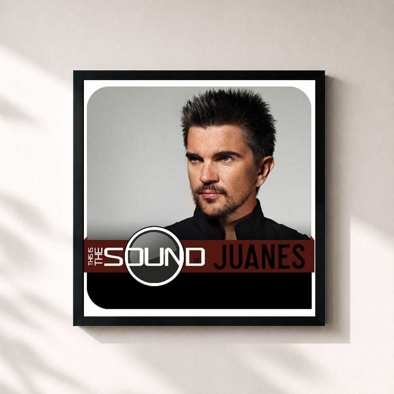 #noir Tableau carré de l'album This Is The Sound Of...Juanes de Juanes, cadre noir 32x32 cm