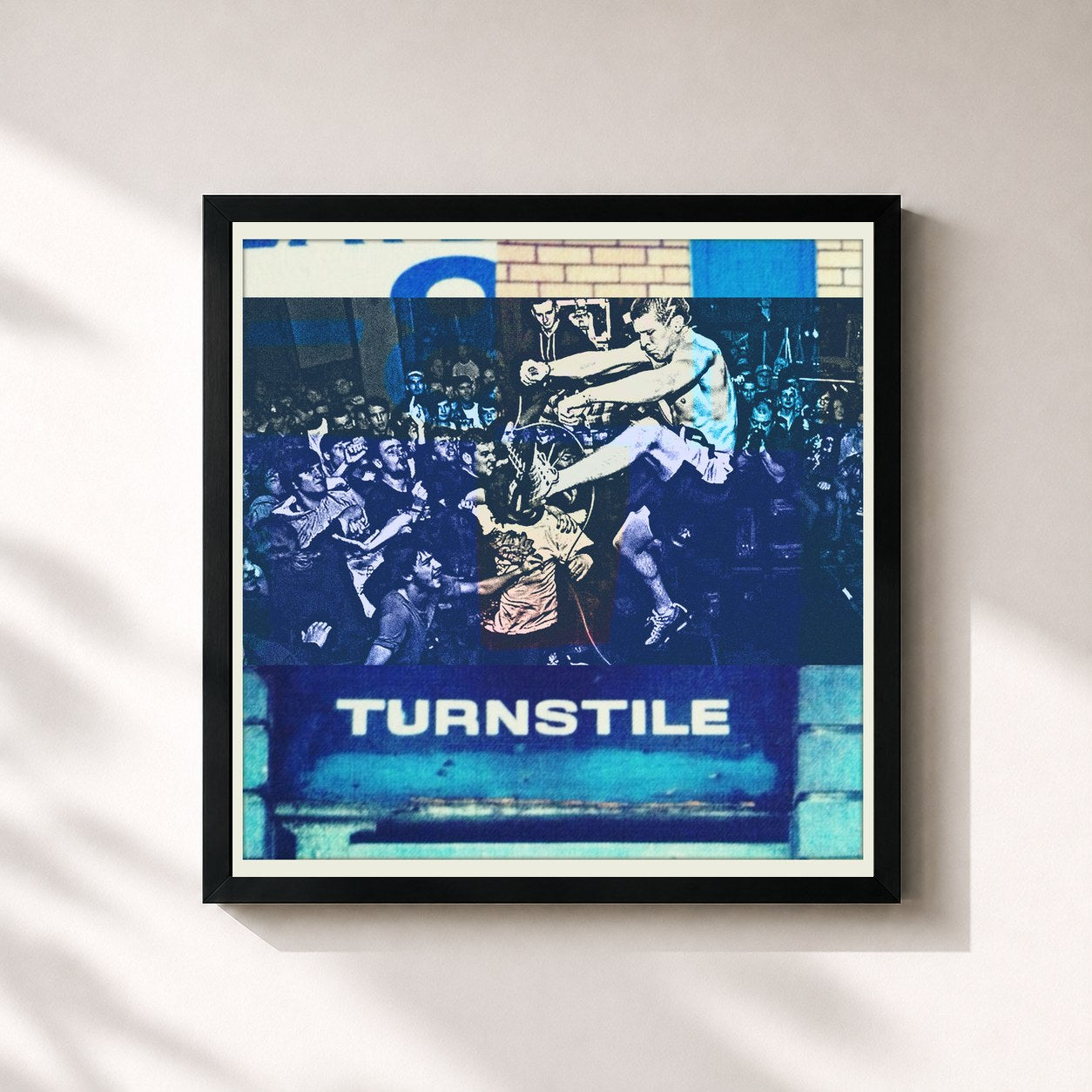 #noir Tableau carré de l'album Pressure to Succeed de Turnstile, cadre noir 32x32 cm