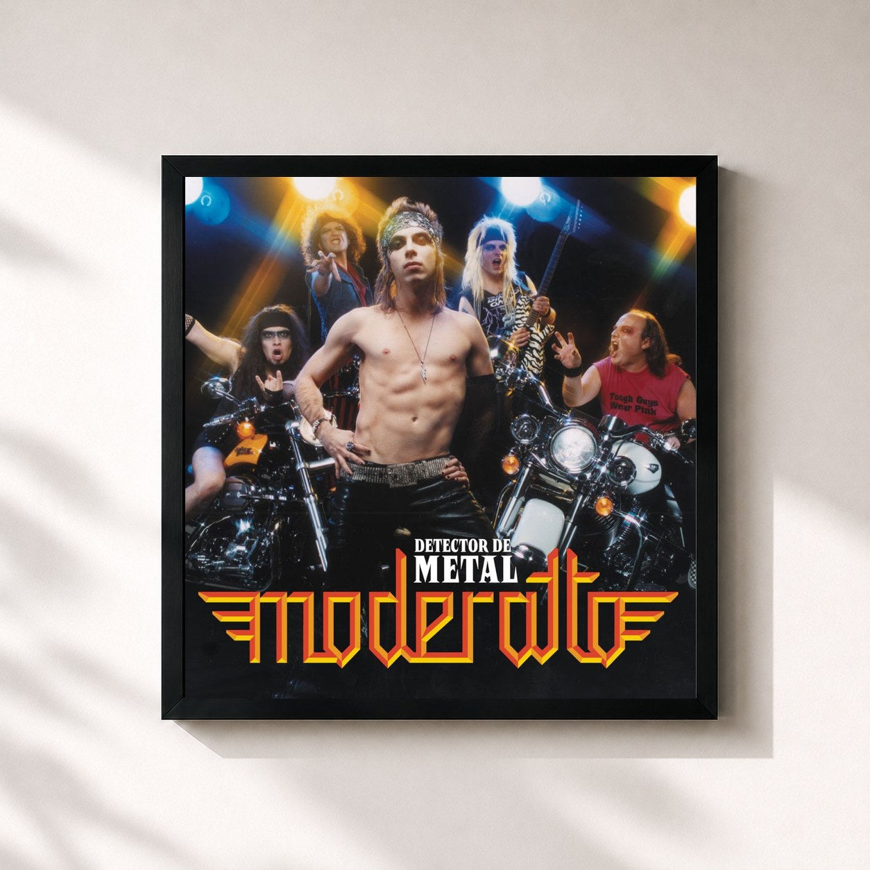 #noir Tableau carré de l'album Detector De Metal de Moderatto, cadre noir 32x32 cm