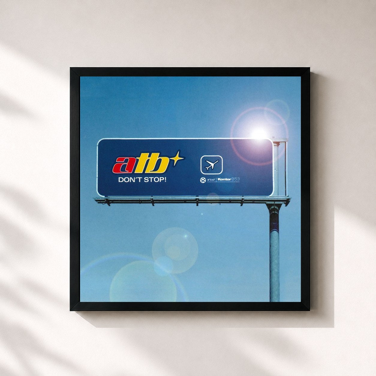 #noir Tableau carré de l'album Don't Stop! de ATB, cadre noir 32x32 cm