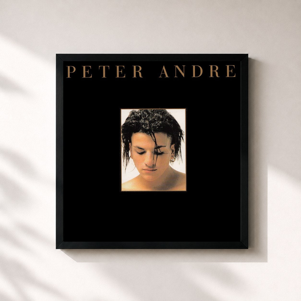 #noir Tableau carré de l'album Peter Andre de Peter Andre, cadre noir 32x32 cm