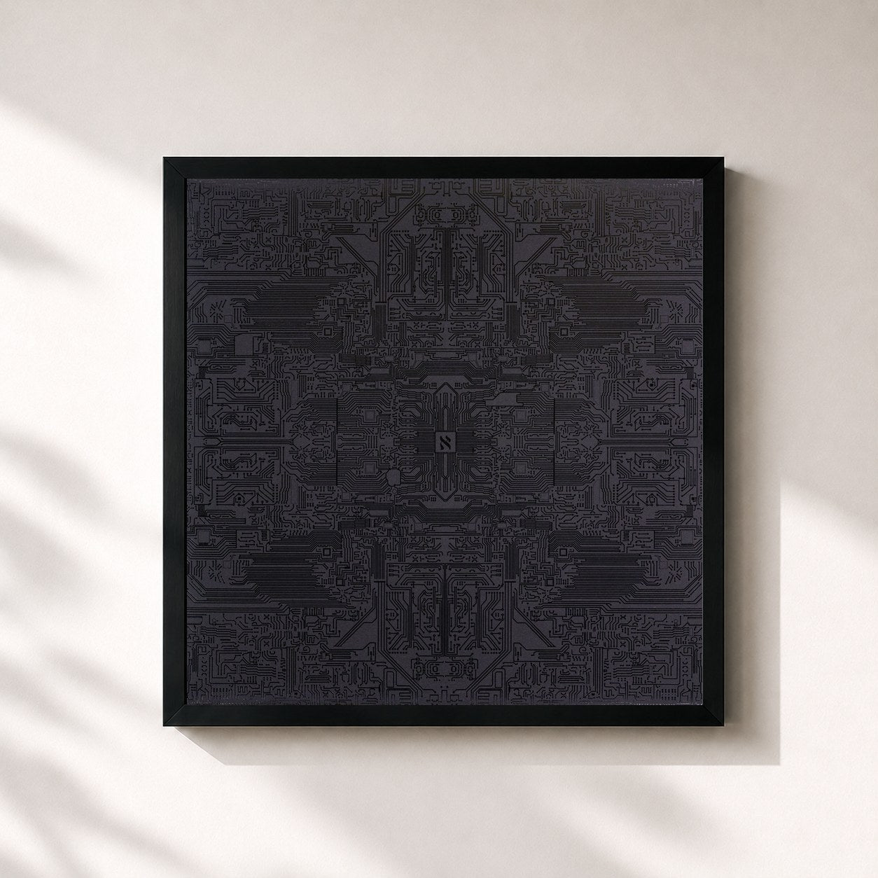 #noir Tableau carré de l'album Aleph de Gesaffelstein, cadre noir 32x32 cm