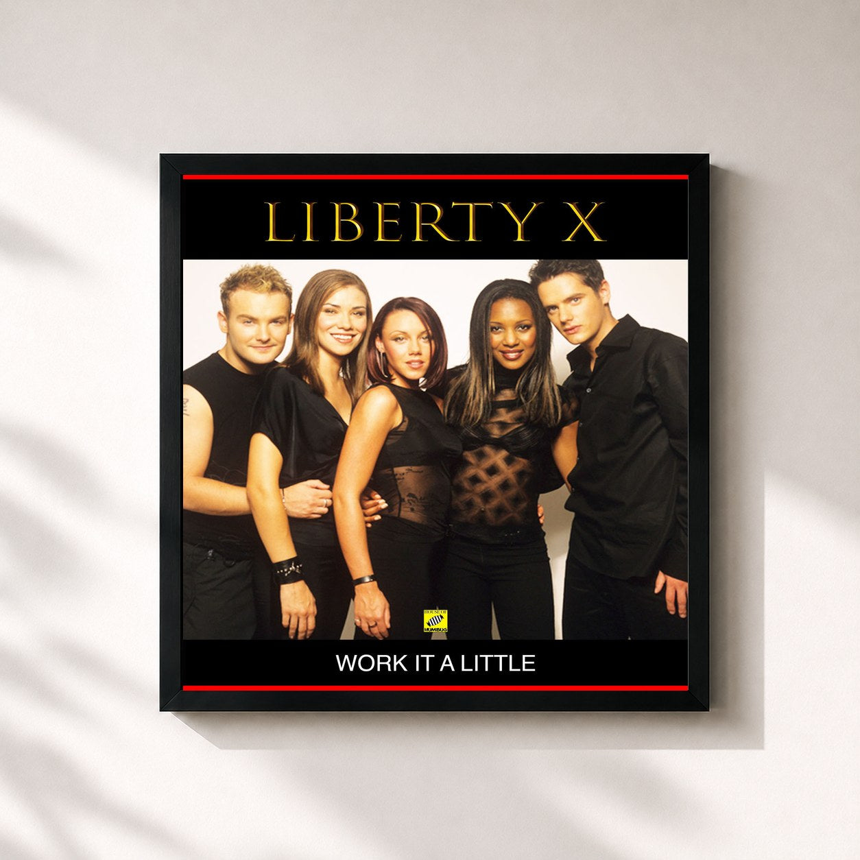 #noir Tableau carré de l'album Work It A Little de Liberty X, cadre noir 32x32 cm