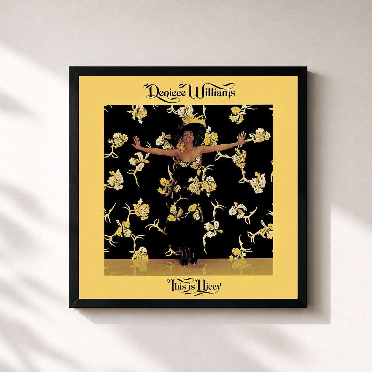 #noir Tableau carré de l'album This is Niecy de Deniece Williams, cadre noir 32x32 cm