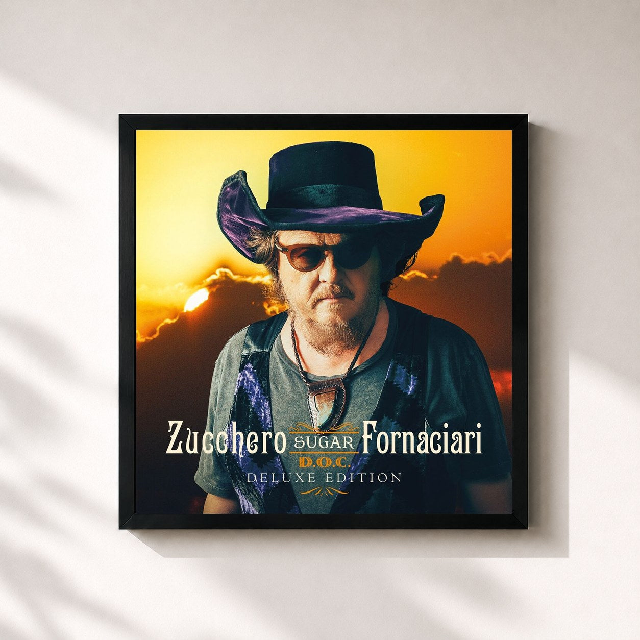 #noir Tableau carré de l'album D.O.C. (Deluxe Edition) de Zucchero, cadre noir 32x32 cm
