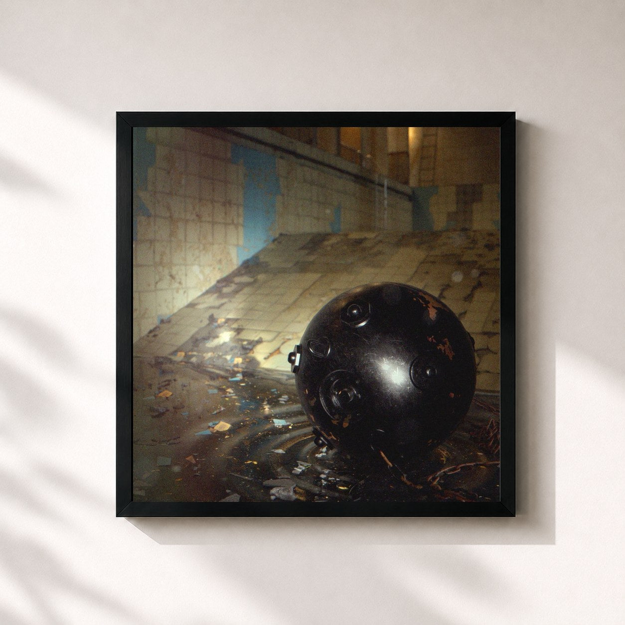 #noir Tableau carré de l'album If Nevermore de Sub Urban, cadre noir 32x32 cm