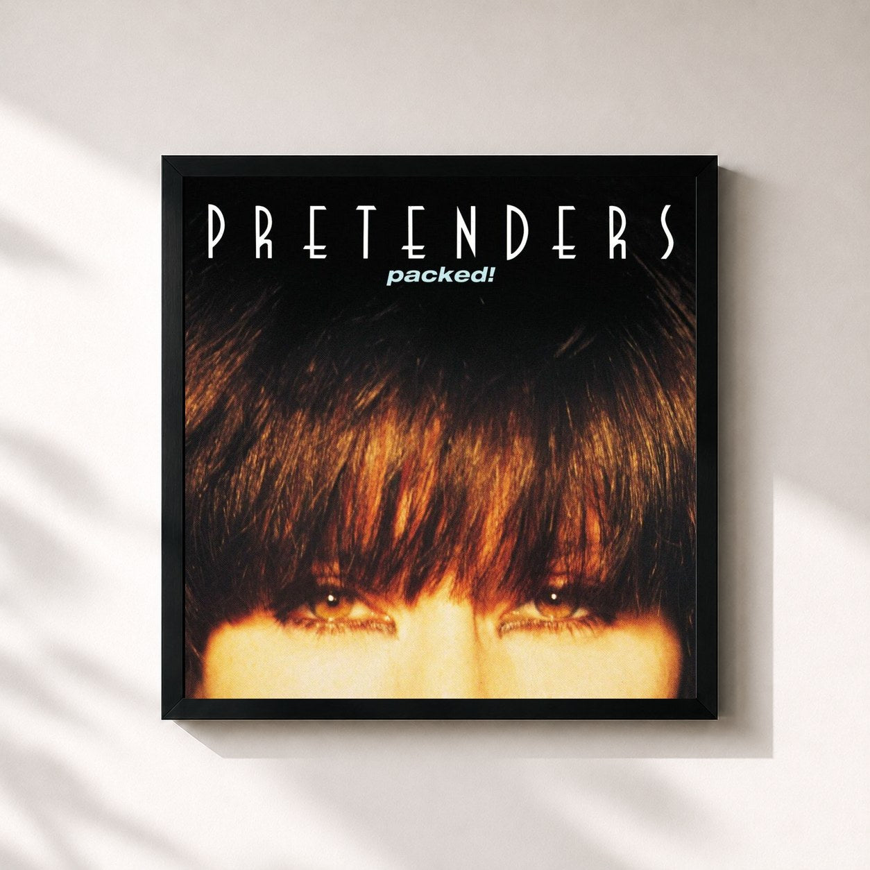 #noir Tableau carré de l'album Packed! de Pretenders, cadre noir 32x32 cm