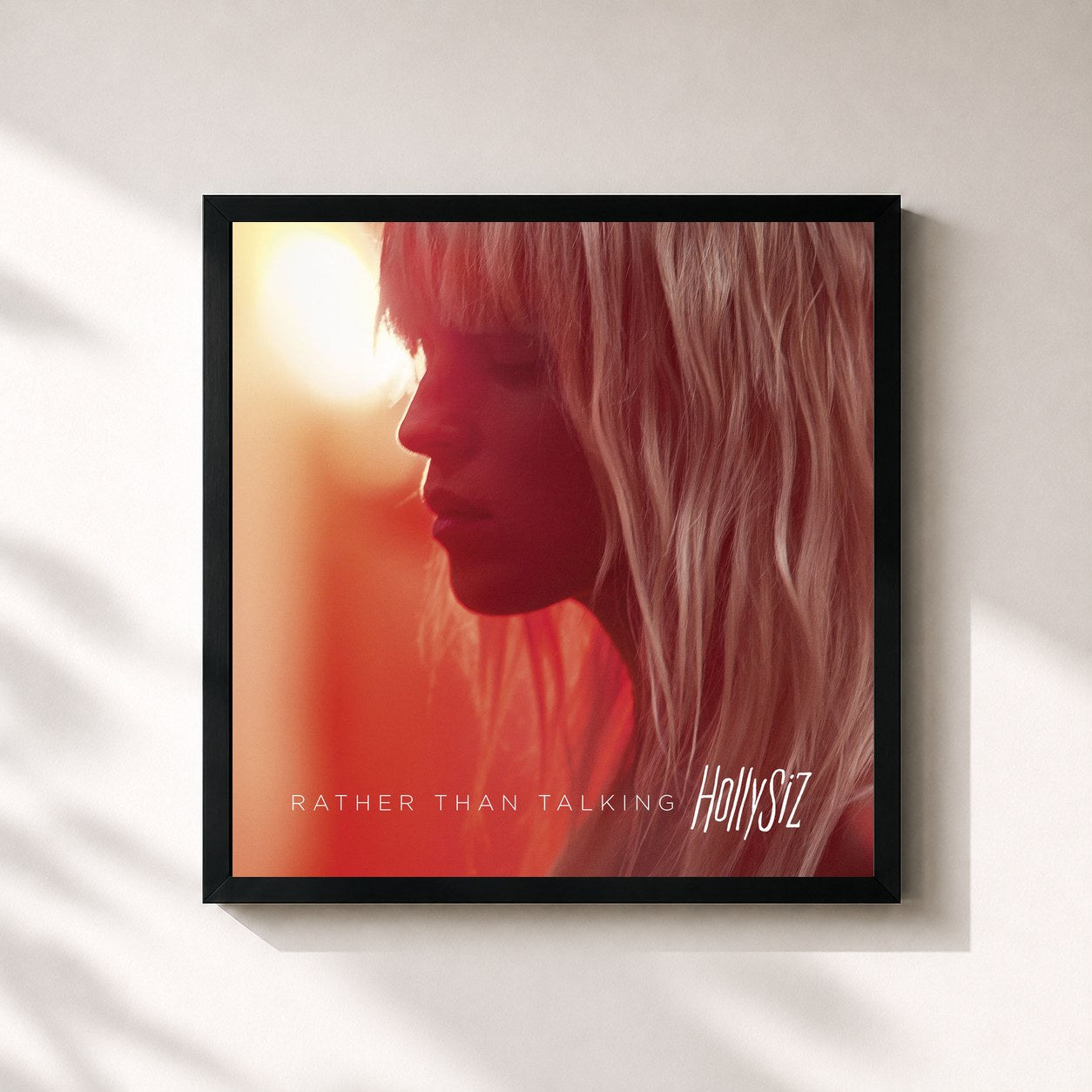 #noir Tableau carré de l'album Rather Than Talking de HollySiz, cadre noir 32x32 cm