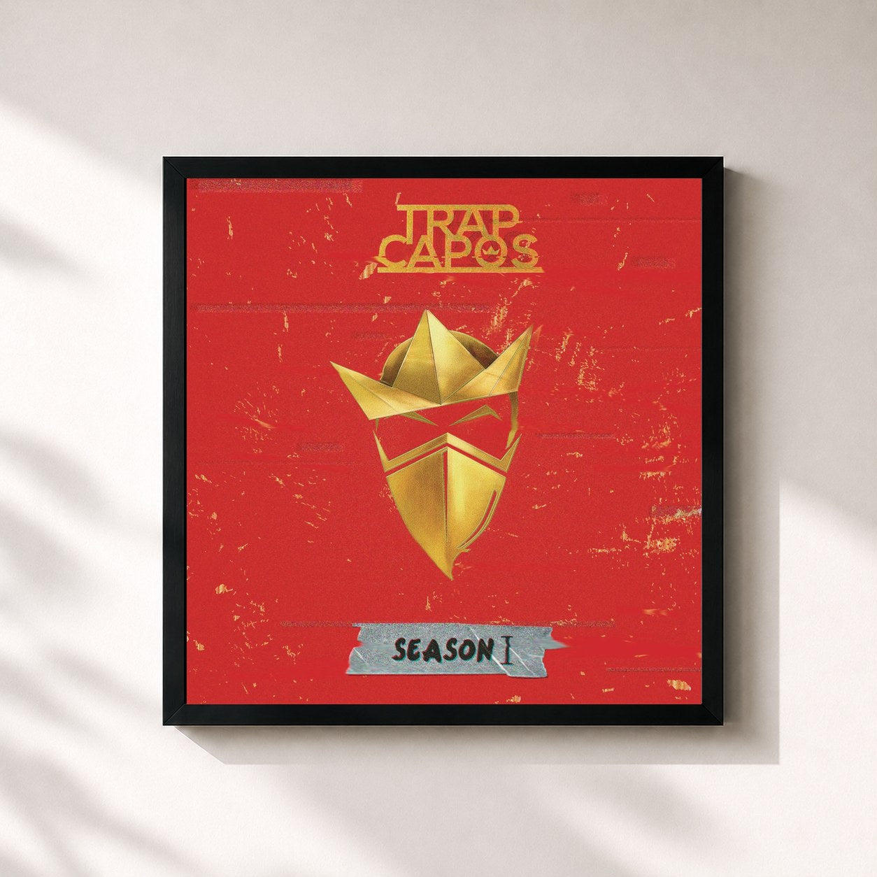#noir Tableau carré de l'album Trap Capos: Season 1 de Trap Capos, cadre noir 32x32 cm