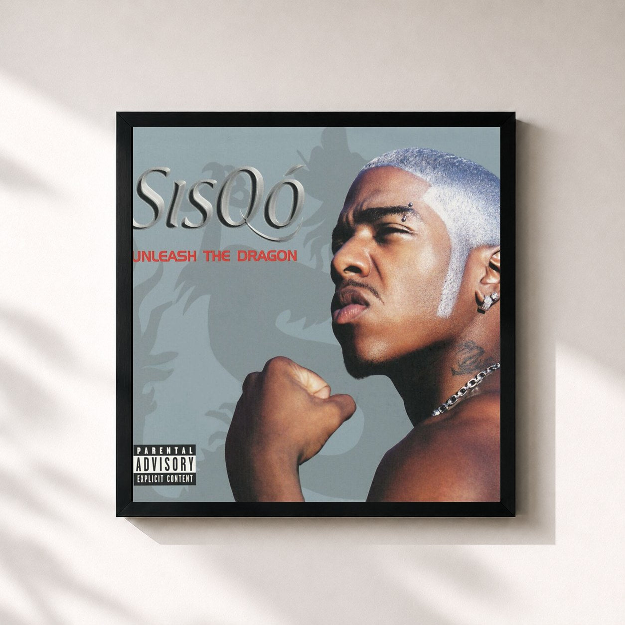 #noir Tableau carré de l'album Unleash The Dragon (Special Edition) de Sisqó, cadre noir 32x32 cm