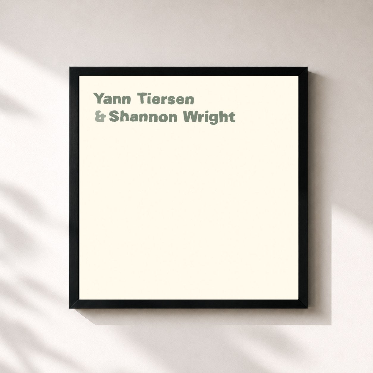 #noir Tableau carré de l'album Yann tiersen & shannon wright de Yann Tiersen, cadre noir 32x32 cm
