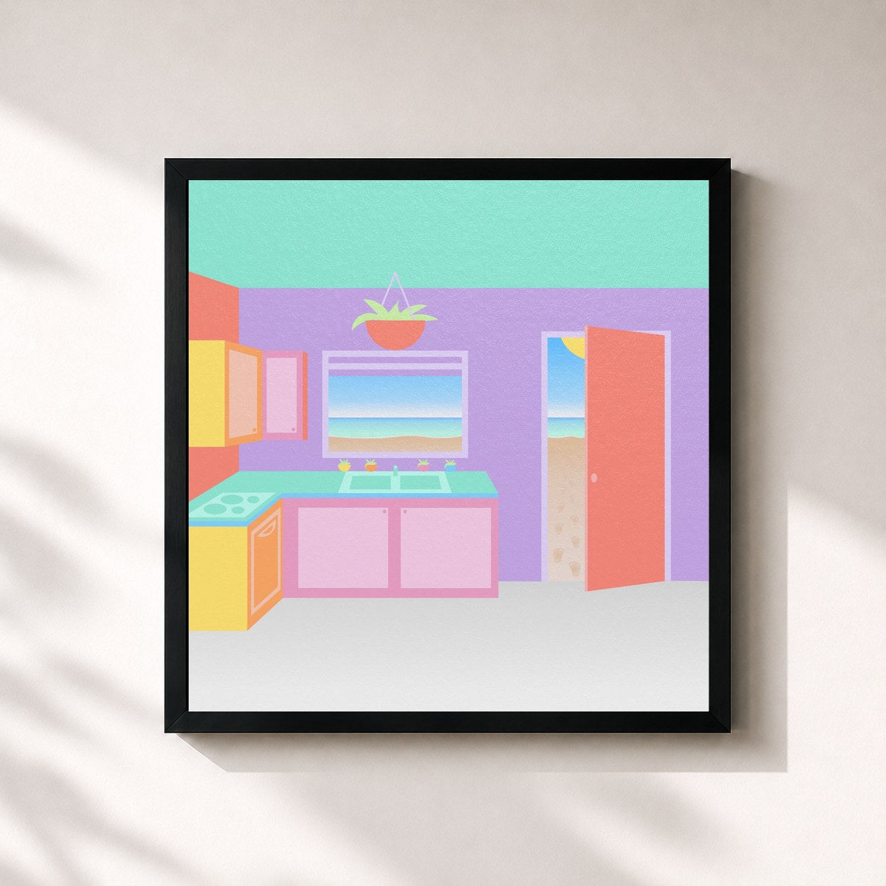 #noir Tableau carré de l'album Where the Light Is de Surfaces, cadre noir 32x32 cm