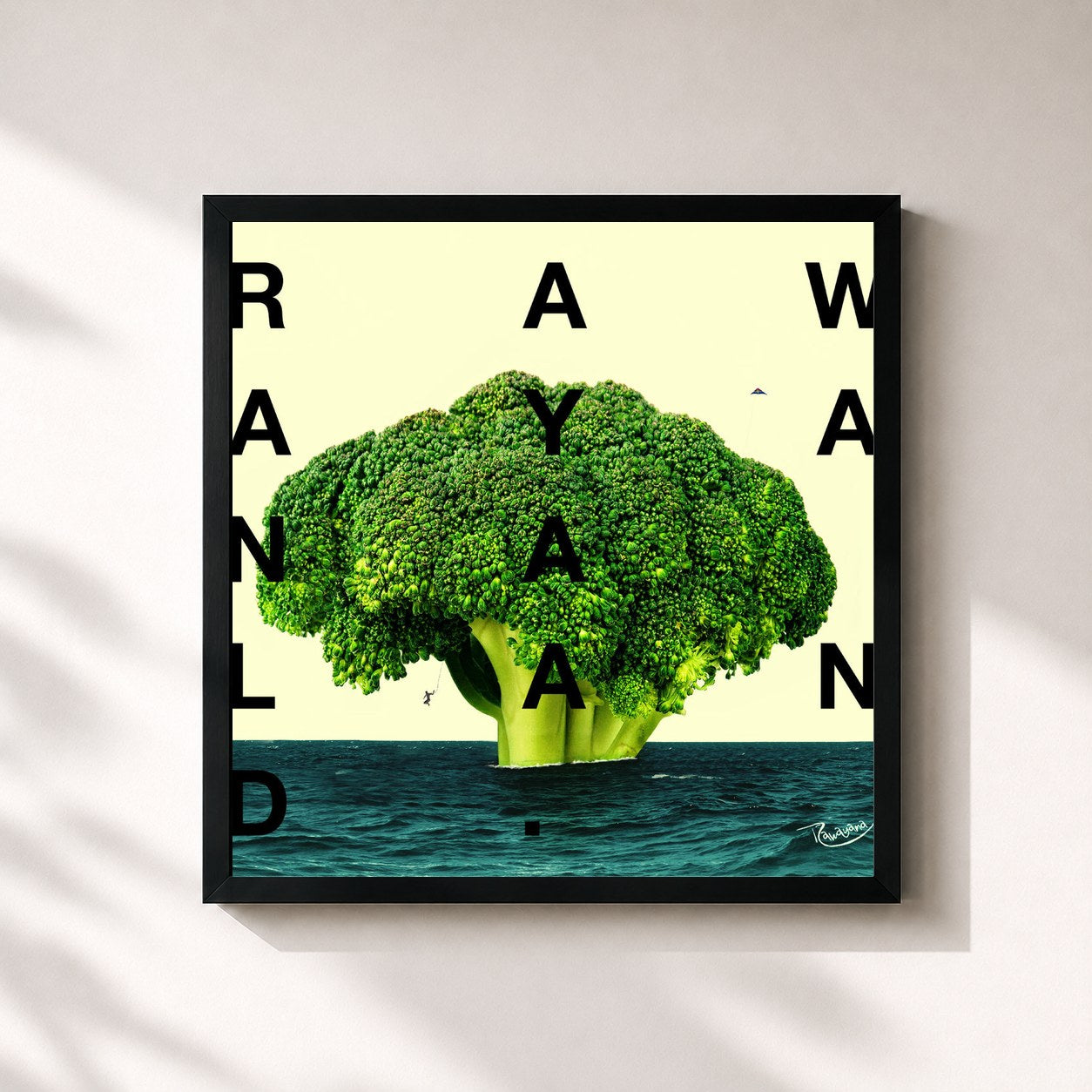 #noir Tableau carré de l'album RawayanaLand de Rawayana, cadre noir 32x32 cm