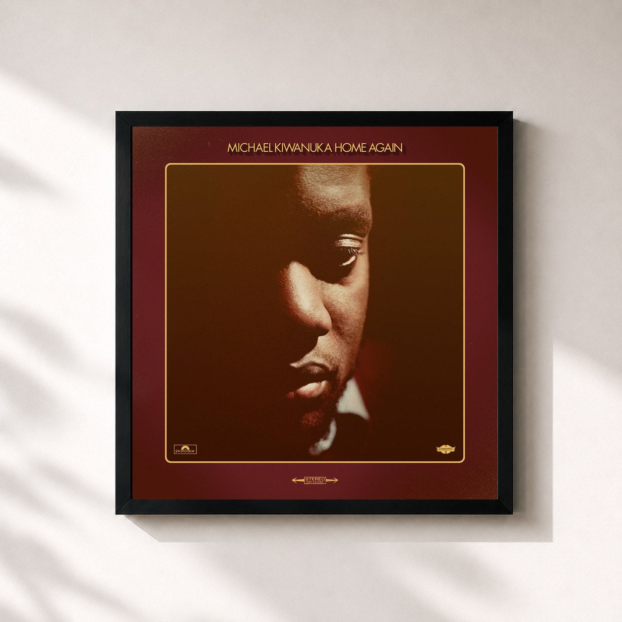 #noir Tableau carré de l'album Home Again (Deluxe Version) de Michael Kiwanuka, cadre noir 32x32 cm