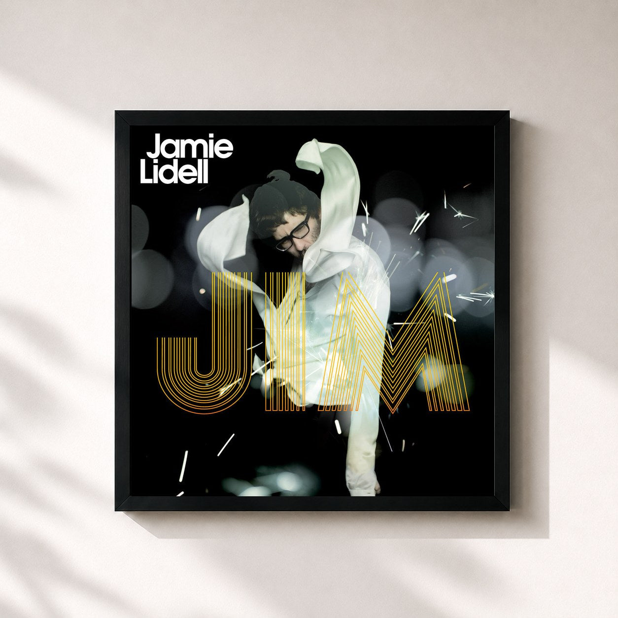 #noir Tableau carré de l'album Jim de Jamie Lidell, cadre noir 32x32 cm