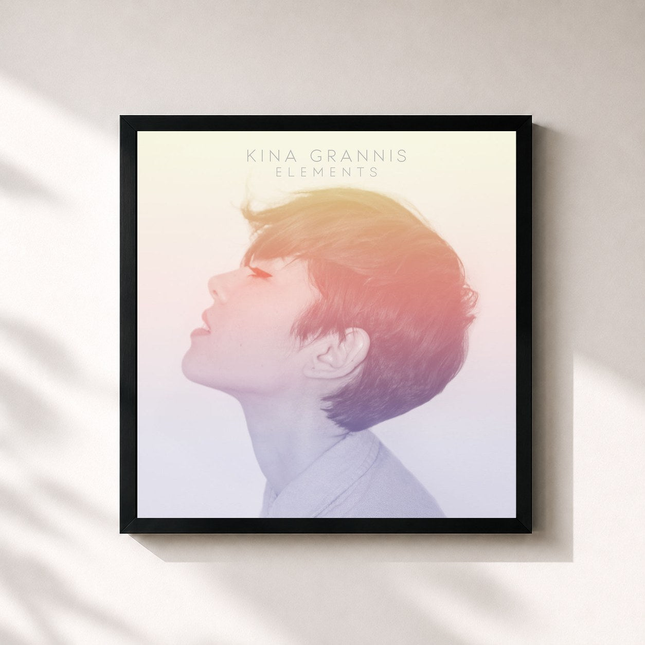 #noir Tableau carré de l'album Elements de Kina Grannis, cadre noir 32x32 cm