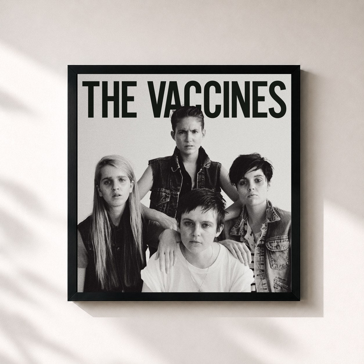 #noir Tableau carré de l'album Come Of Age de The Vaccines, cadre noir 32x32 cm