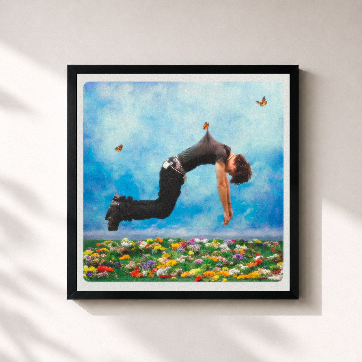 #noir Tableau carré de l'album DLUX de DannyLux, cadre noir 32x32 cm