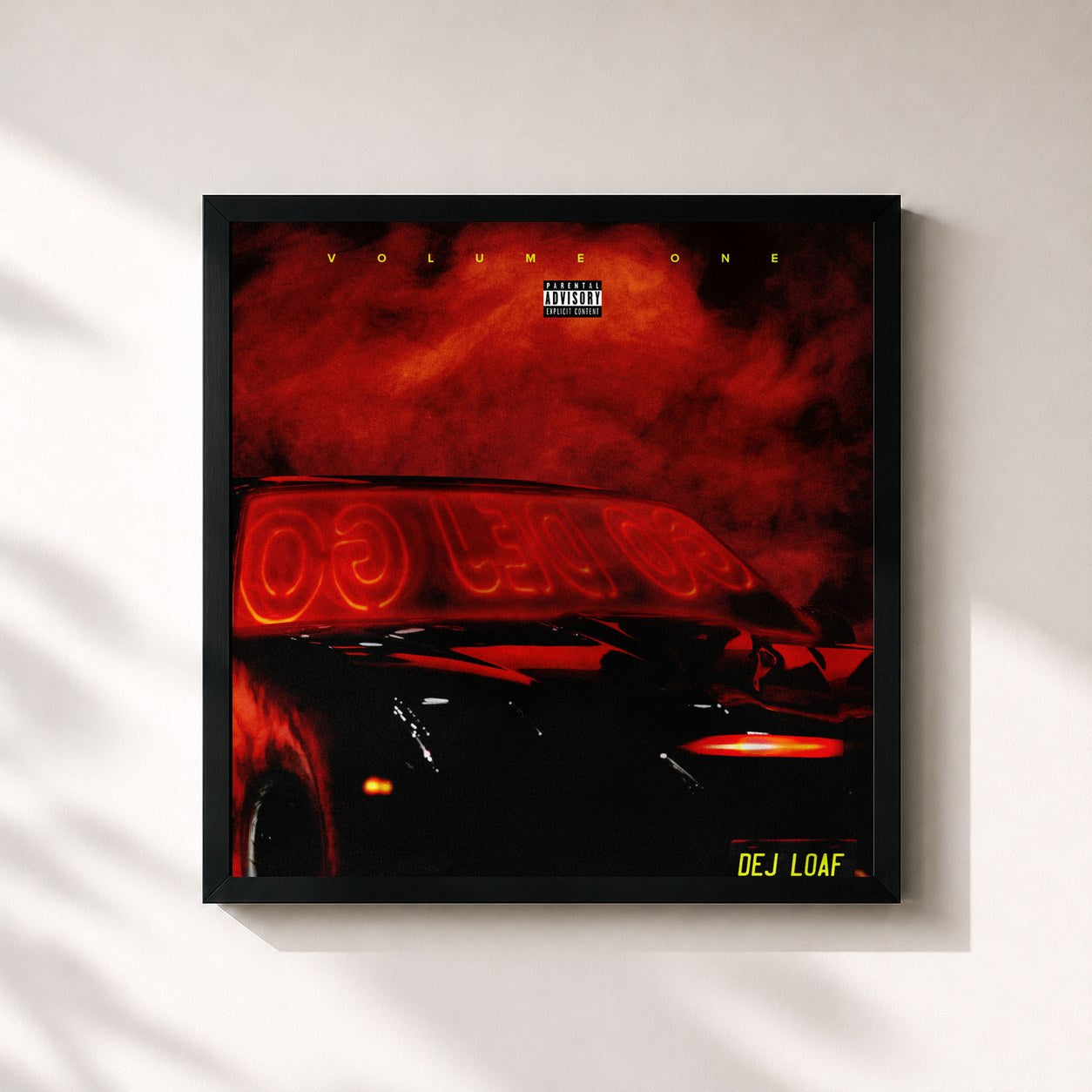 #noir Tableau carré de l'album 'Go DeJ Go' Vol.1 de Dej Loaf, cadre noir 32x32 cm