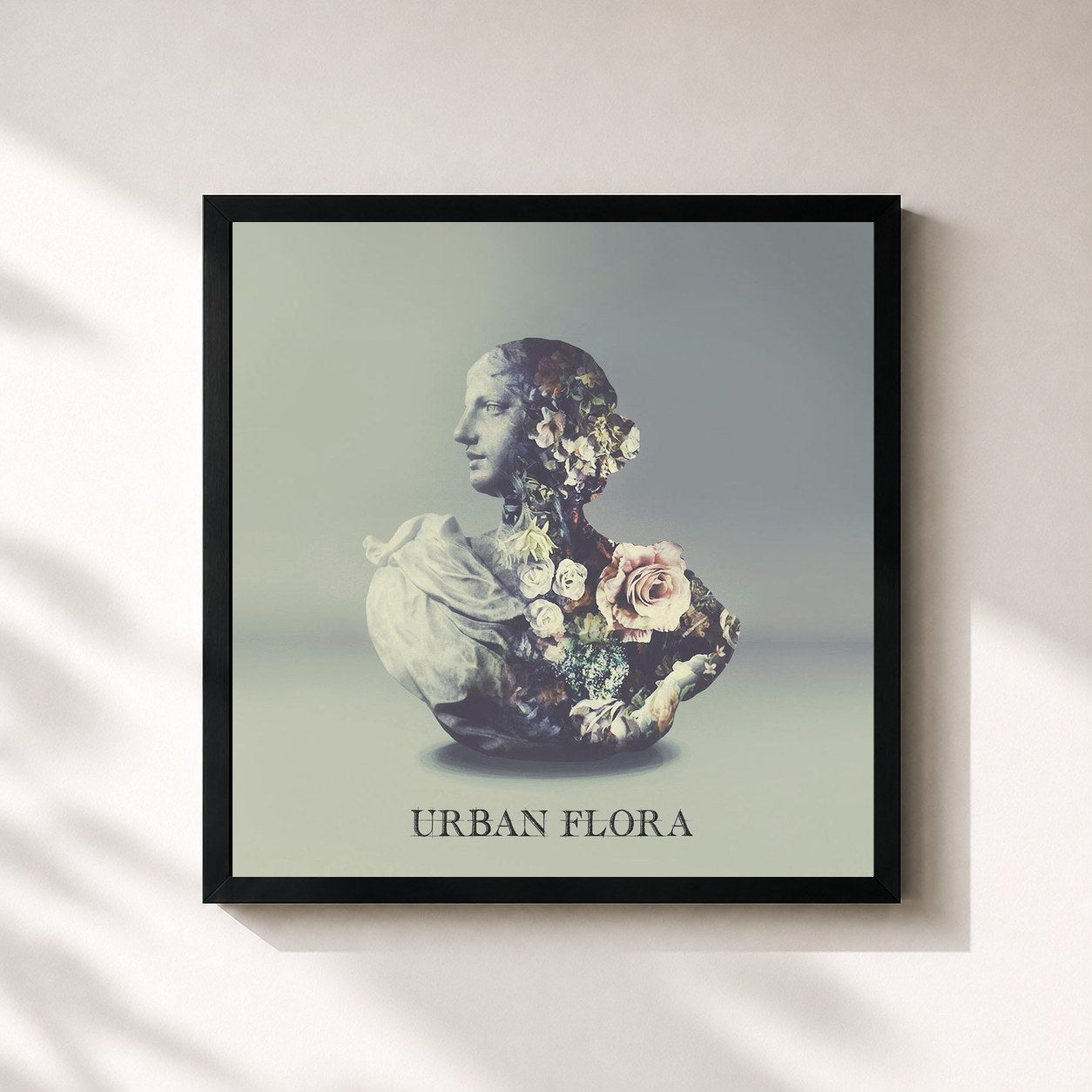 #noir Tableau carré de l'album Urban Flora de Alina Baraz, cadre noir 32x32 cm